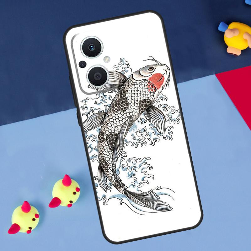 Картина с рыбой Кои для OPPO Reno 12F 13F 14F 11F 10 11 12 13 14 Pro 8T 7 8 Lite OPPO Find X9 X8 X6 X5 Pro Чехол
