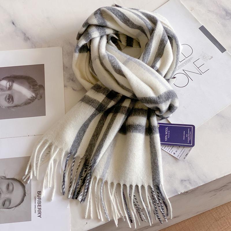 Премиальный темно-синий клетчатый шерстяной шарф для мужчин - роскошный зимний подарок для парня, отца или пожилых людей