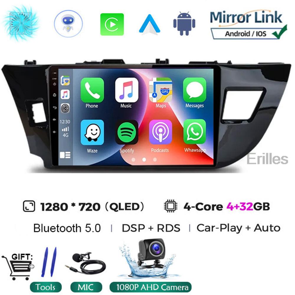 Android 14 2 Din автомобильный радиоприемник для Toyota Corolla Ralink 2014 - 2016 Мультимедийный видеоплеер Навигация MP5 Стерео Carplay Головное устройство