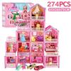 New! Doll House Girl Villa Princess Castle Set Children Play House Simulation Assembled Toys Gifts For