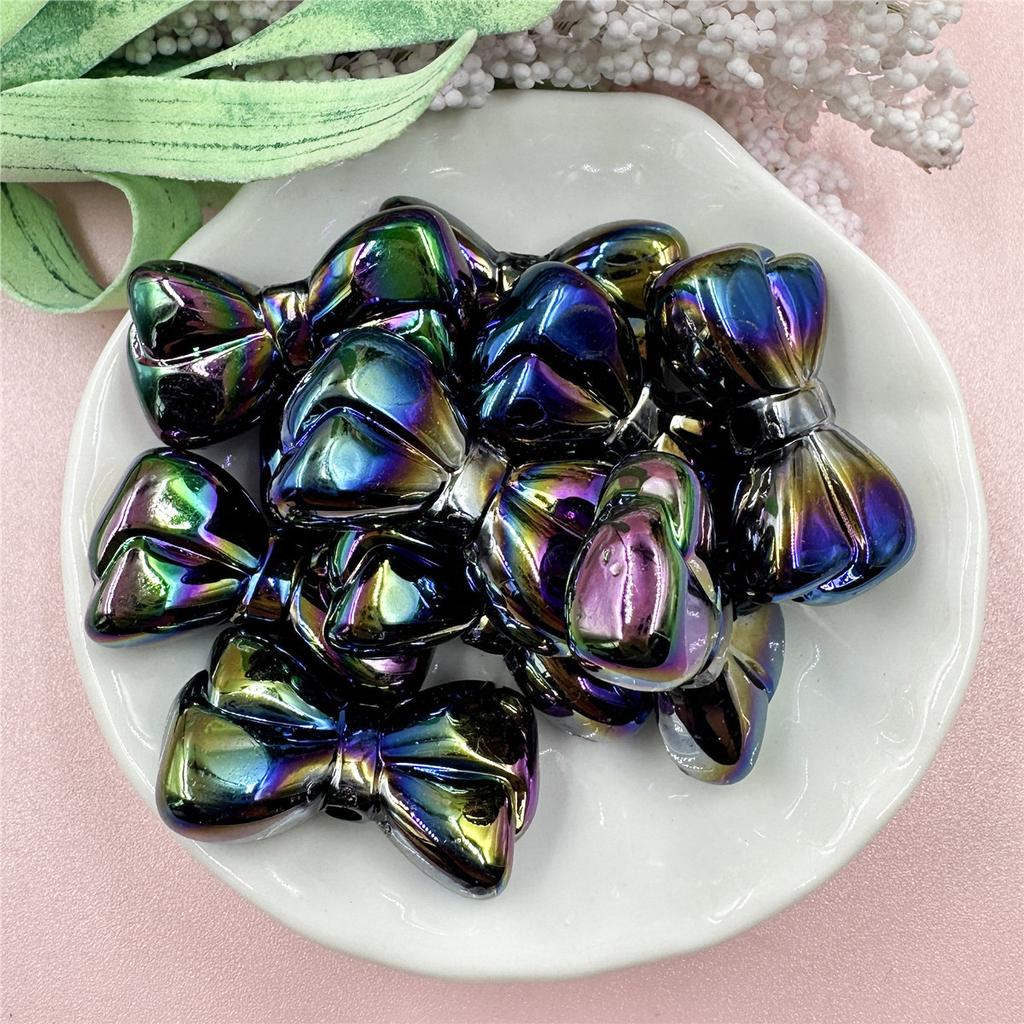 Necklace Big Bow Beads Dazzle Key Chain Making 10pcs for Bracelet 15.8*28.8mm Acrylic Beading Material Fashion Pendant Accessories