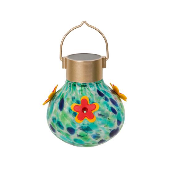 Кормушка для колибри с солнечной подсветкой, водонепроницаемая, для подвешивания на улице, в саду, во дворе, с автоматическим освещением, полуавтоматическая, стеклянная, для кормления птиц