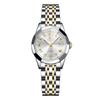 Watch Waterproof Ladies Popular Small Watch Business Fashion Stylish Analog Quartz Metal Gold White Stainless Steel Band Arm Watch Date Women