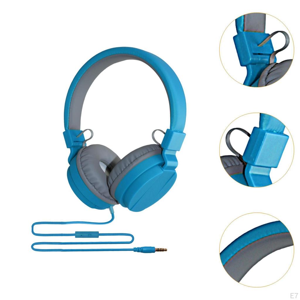 Over Ear Headphone Wired Headset Comfortable Office Lightweight with Microphone Students Adjustable