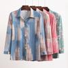 Spring Open Front Blouse for Elderly Women Stylish Loose Shirt for Grandma and Young Mothers