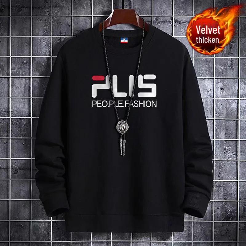 2024 Молодежный трендовый белый бархатный свитшот с круглым вырезом - Теплый осенне-зимний топ