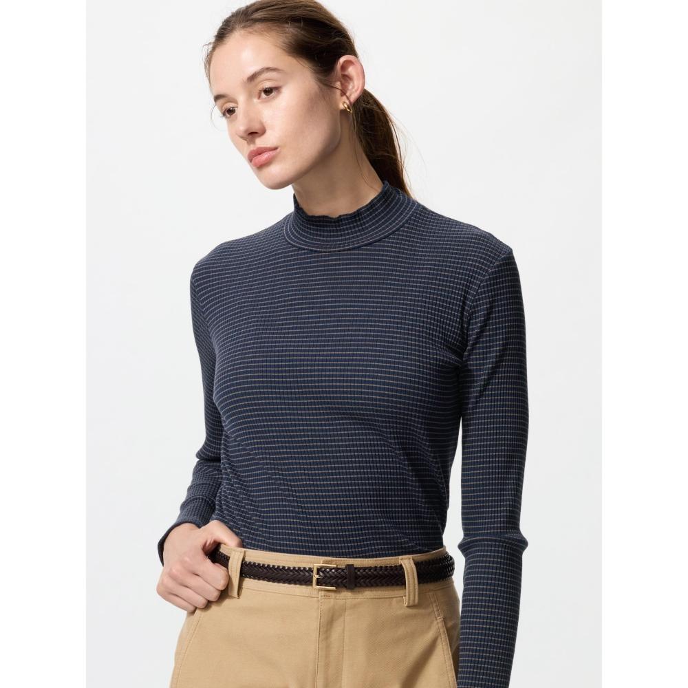 Uniqlo Lip High Neck T  Long Sleeve  sTripe