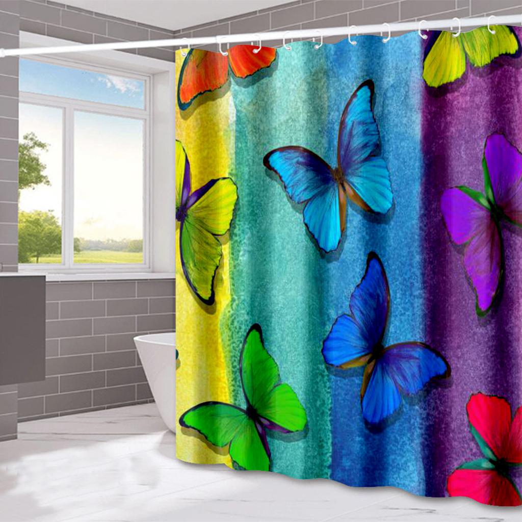 JINRUN Bathroom Thickened Waterproof Curtain Mildew Proof Shower Curtain Shower Partition Curtain Shower Curtain Bathroom Curtain Free Perforation