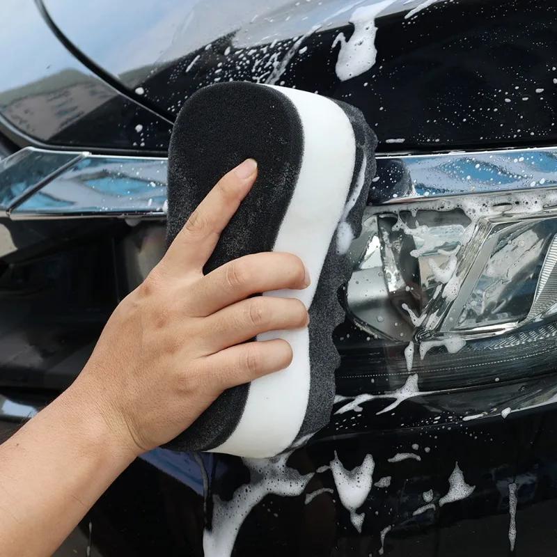 Нано-губка для мытья автомобиля, 3 слоя, большая волна, высокая плотность, супер-впитывающая вода, 8-образная полиуретановая губка, инструменты для мытья кузова автомобиля и окон