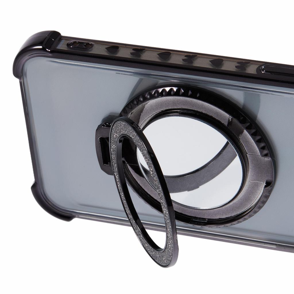 For Samsung Galaxy A35 5G Side Heart Pattern Case Kickstand TPU Phone Cover with Mirror