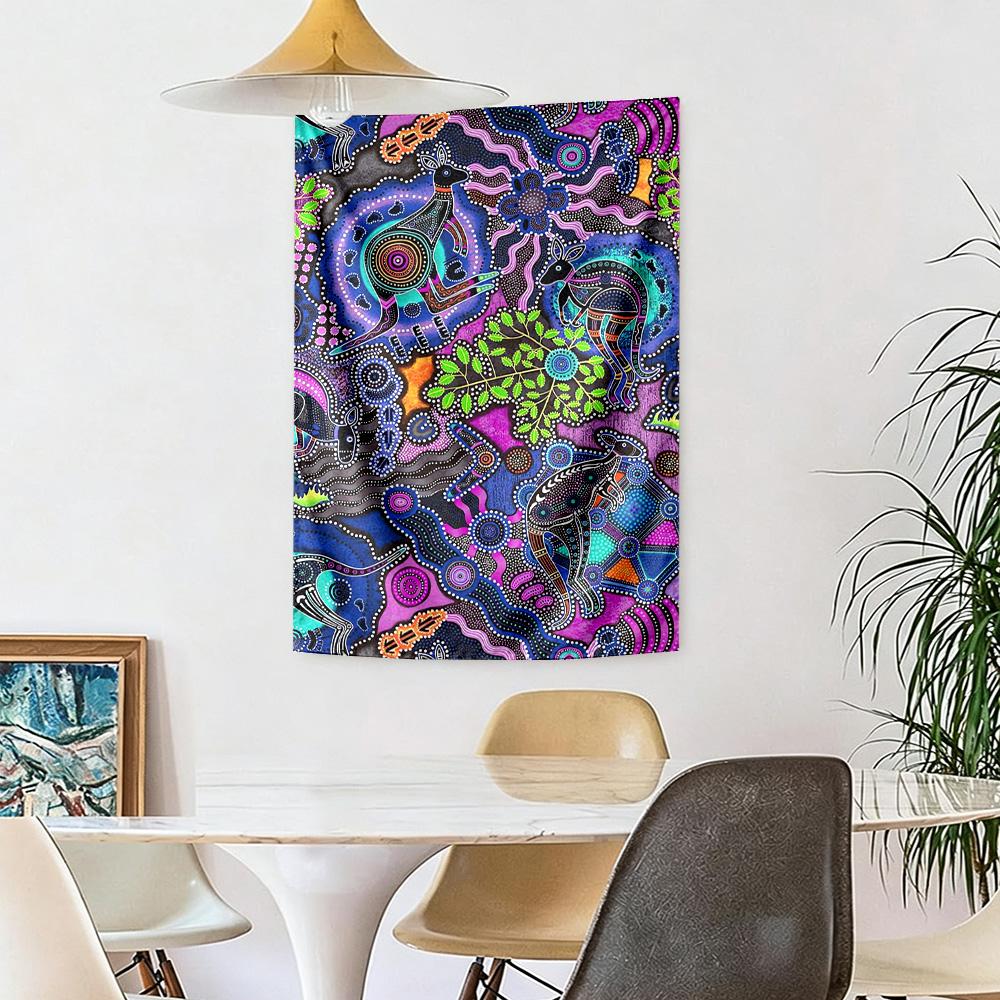 Australian Aboriginal Style Wall Decor Tapestry Art For Pet Memorial Birthdaywedding Party Backdrop Family Gift