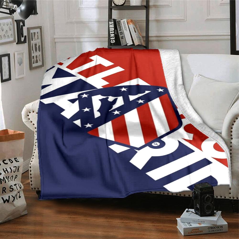 Atlético Madrid Theme Printed Blanket - Perfect for Couch, Bed, Travel & Outdoor Use | Machine Washable, Cozy & Durable.