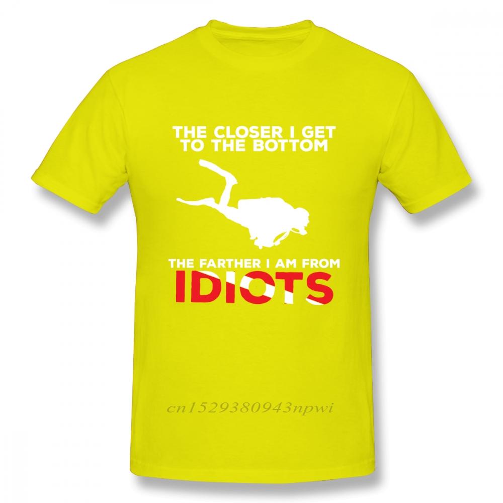 The Closer I Get To The Bottom Scuba Diving Tee Shirt Man Graphic T Shirt Top design Fashion Round Neck