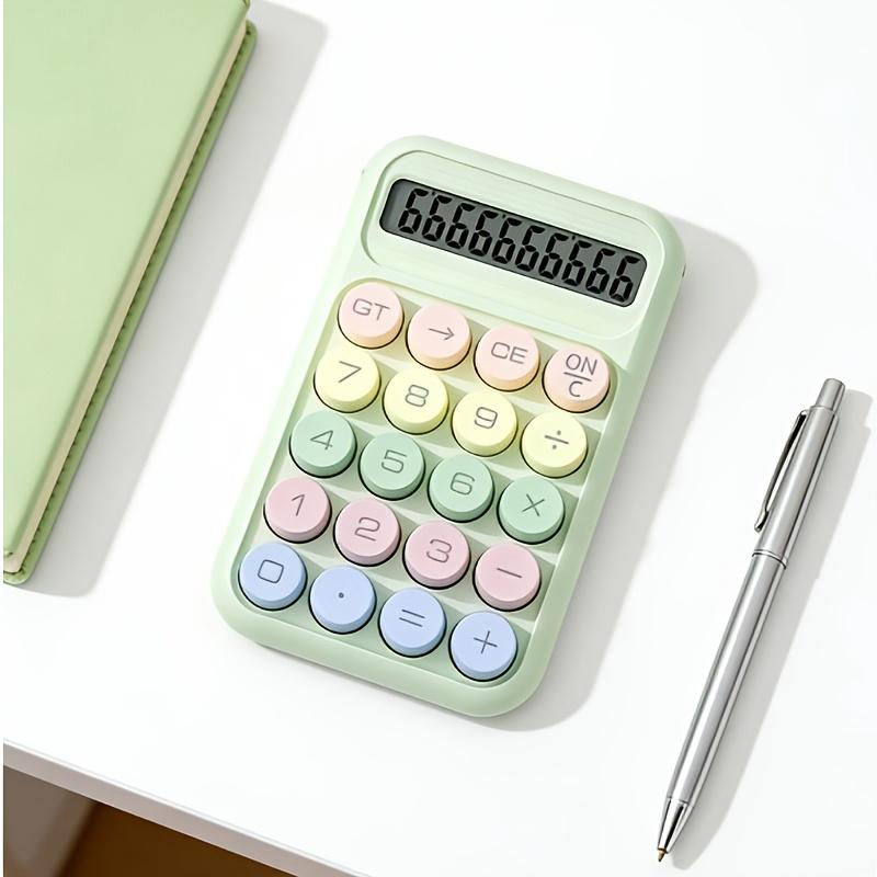1pcs Colorful Desktop Office Calculator - Mechanical Keyboard/12-Digit Display Screen/LED Large Screen Display/Dopamine Color Design/Reusable