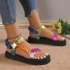 2025 Новые летние уличные пляжные повседневные сандалии Модные женские сандалии Цвет Плоские Повседневные Легкие туфли для дам Zapatillas Mujer