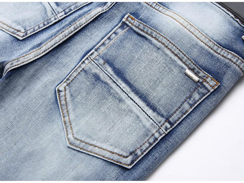 Европейские мужские джинсы с вышивкой «Синяя кобра» облегающего кроя