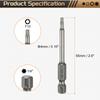 1/3/5 шт. Насадка-бита Torx T5-T50 с шестигранным хвостовиком 1/4", магнитная, без отверстия, защищенная от взлома, 6-лучевая звезда, S2, для отвертки и дрели