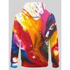 3D Printed Men's Hoodie with Colorful Graffiti Patterns, Trendy Sportswear Autumn Winter Pullovers Long Sleeves