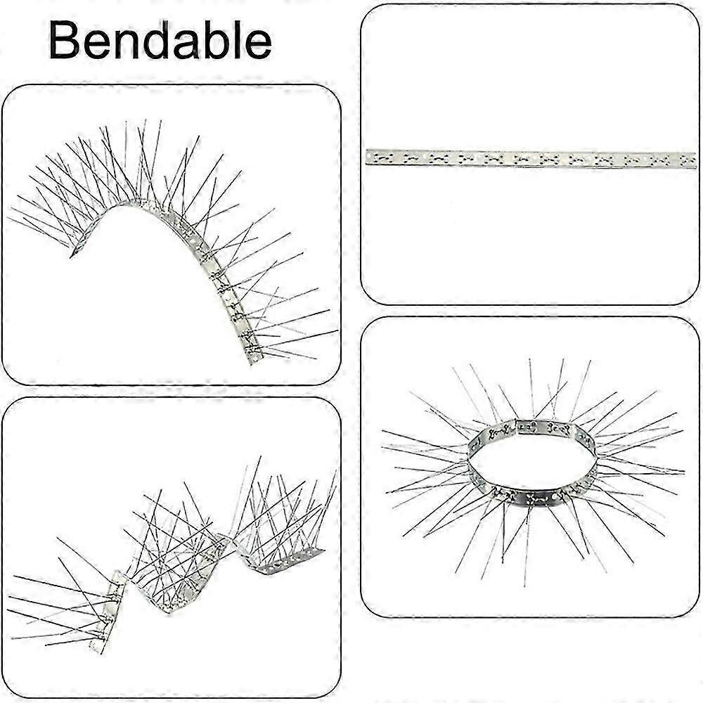 10 Sets 25cm Long Stainless Steel Bird Repellent Thorn Anti-cat Thorn Bird Device 25-26