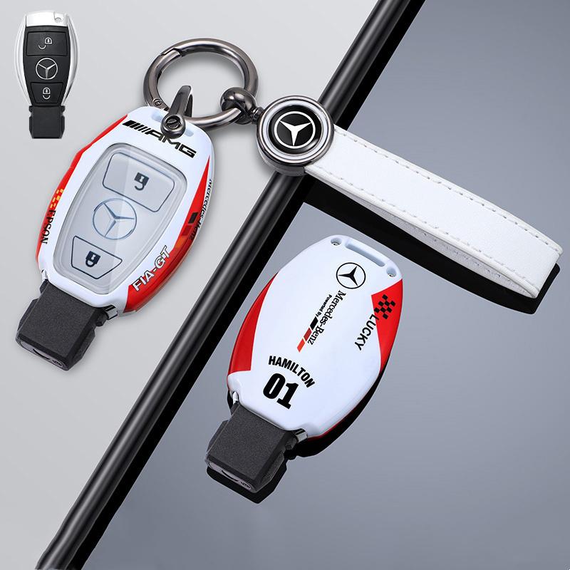 JVC4 Car Racing Style Design Key Case Cover Shell For Mercedes Benz A B C S Class AMG GLA CLA GLC W176 W221 W204 W205 Auto Accessory