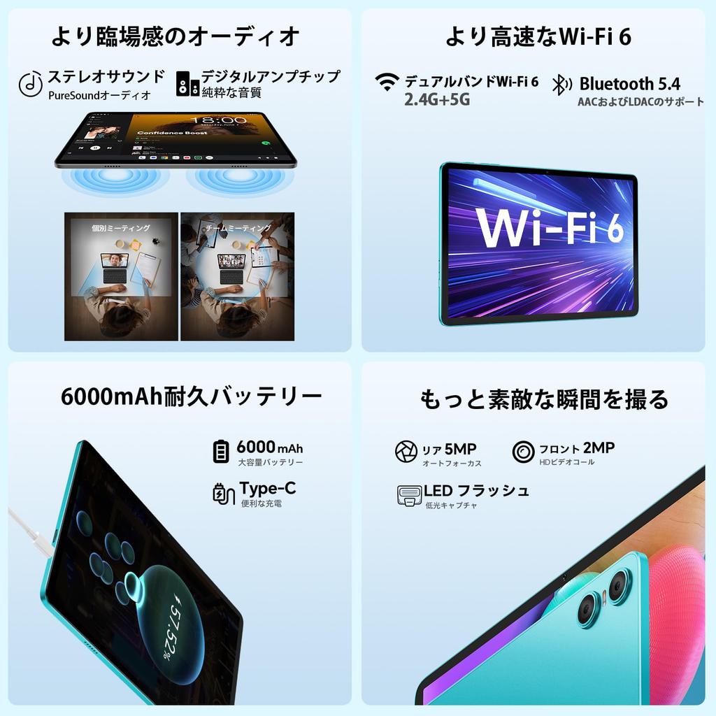 Планшет TECLAST P30 Android 14 TF IPS Widevine Тонкий и с распознаванием лица, 10-дюймовая модель Wi-Fi, Планшет, 10 ГБ+64 ГБ+расширение 1 ТБ, 8-ядерный процессор, 6000 мАч,