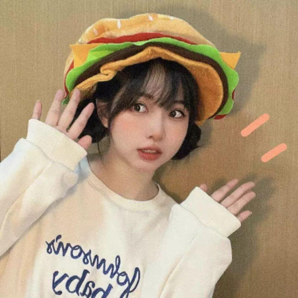 Fast Food Headgear Hamburger/Fries Shaped Hat Photo Prop Funny Hat Cheeseburger Hat For Party