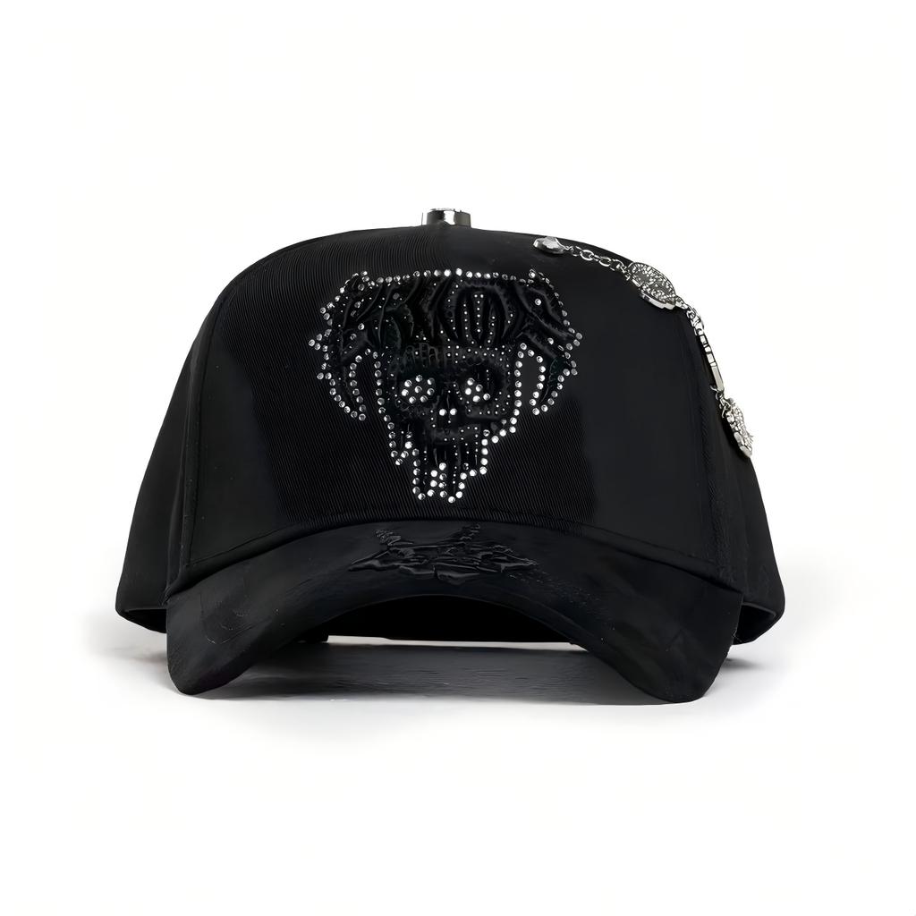 High Quality 5-Panel Curved Brim Baseball Cap with Rhinestone Embellishments Terry Fabric Dobby Style-Sporty Unisex Adult Hat