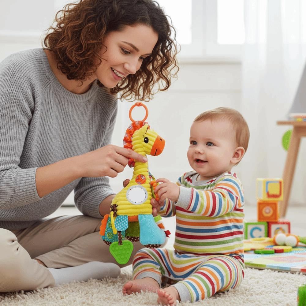 Soft Plush Plush Infant Rattles Cute Stuffed Animal Stroller Mobile Toys Hanging Rattle