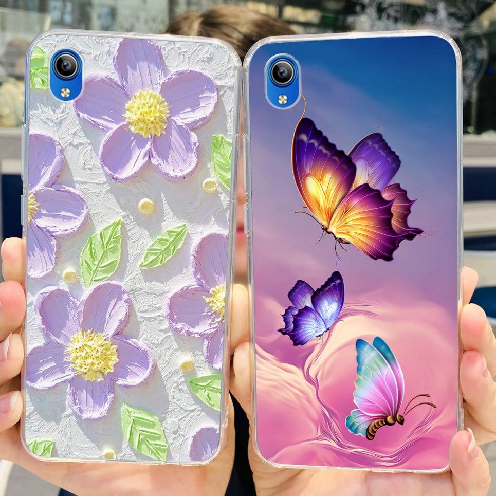 For Vivo Y1s 2020 1929 Back Case Vivo Y91c Y90 1820 1823 Y91i India Soft Silicone Matte Bumper Flower Butterfly Print Coque Capa