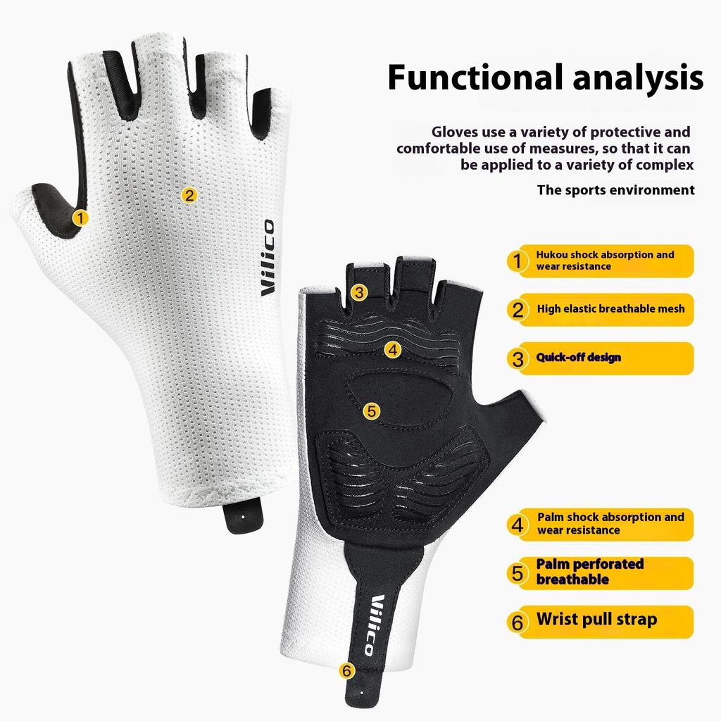 VILICO A0106 1 пара Размер M Уличные велосипедные перчатки для рыбалки Полупальцевые Амортизирующие Дышащие Велоперчатки