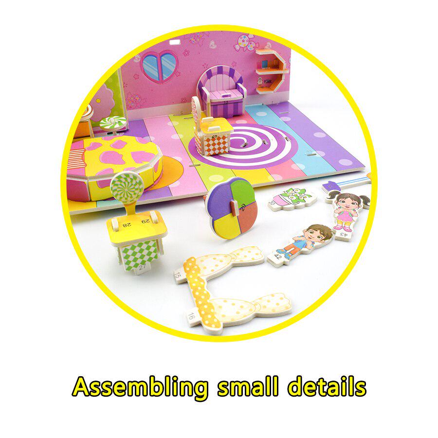 3D DIY головоломка головоломка игрушки для детей Архитектура Дети Принцесса Спальня головоломка Детские игрушки Раннее обучение Образовательные детские подарки