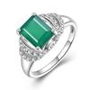 925 Sterling Silver Ring with 2.5ct Green Agate Natural Gemstones Fine Jewelry for Women Wife Daily Wear Nice Gift
