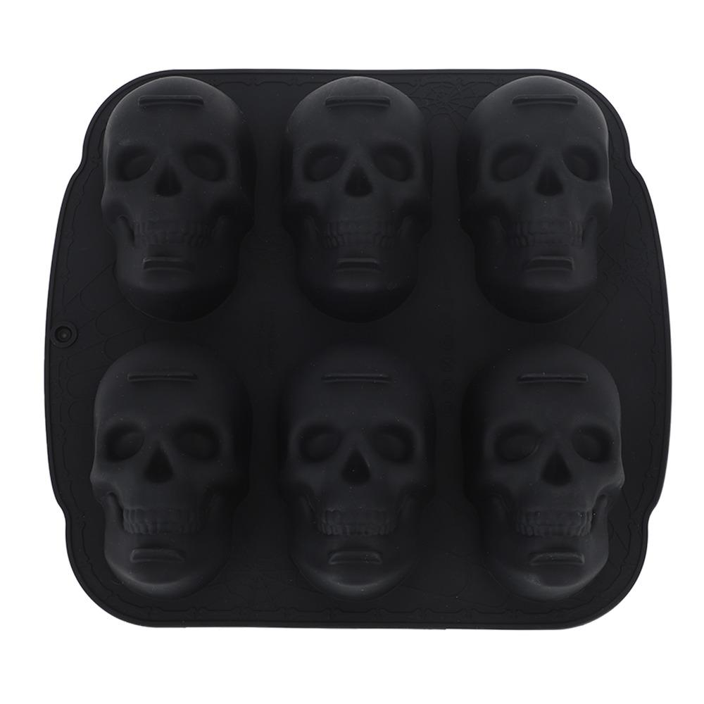Elasticity Skeleton Head Cake Mold Food Grade Silicone Skull Baking Mold Skull Cake Pan  Halloween