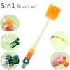 1Pcs Nipple Brush with Straw Brush Bottle and Cup Brush Set Kitchen Cleaning Tool Good for Storage and Organization 5 In 1 Tool Set