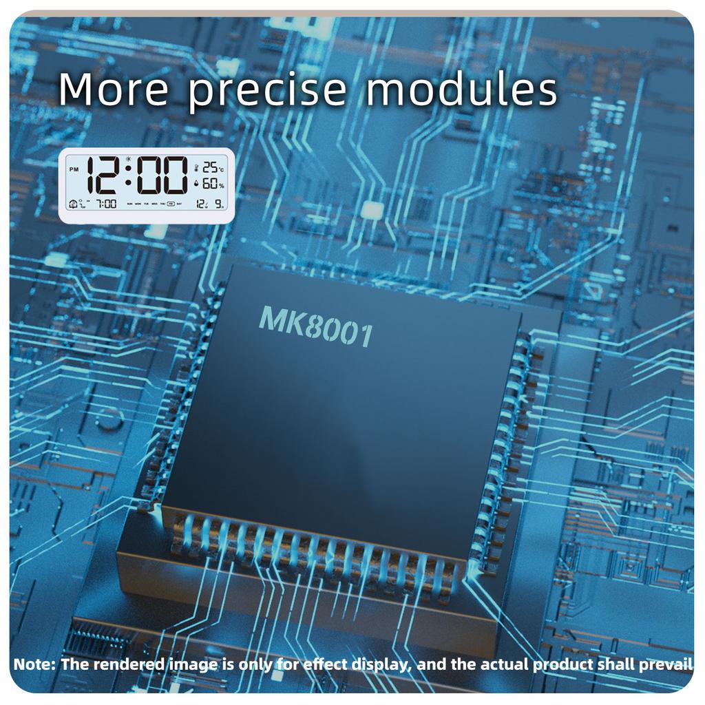 8001-EN Multifunctional Digital Clock LED Brightness Adjustable Temperature Humidity Displaying