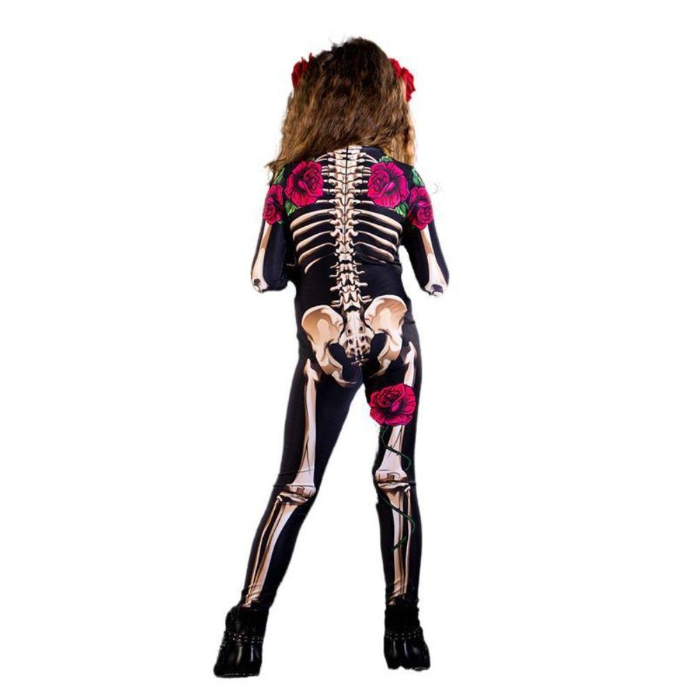 Хэллоуин Дьявол Призрак Комбинезон Детский Взрослый Женский Костюмы Скелет Боди День Всех Святых