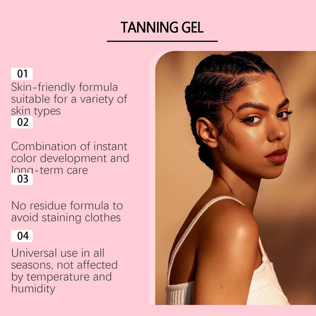 Набор для ухода за кожей с гелем для загара Double Effect, натуральный цвет, осветляет тон кожи, питает и смягчает