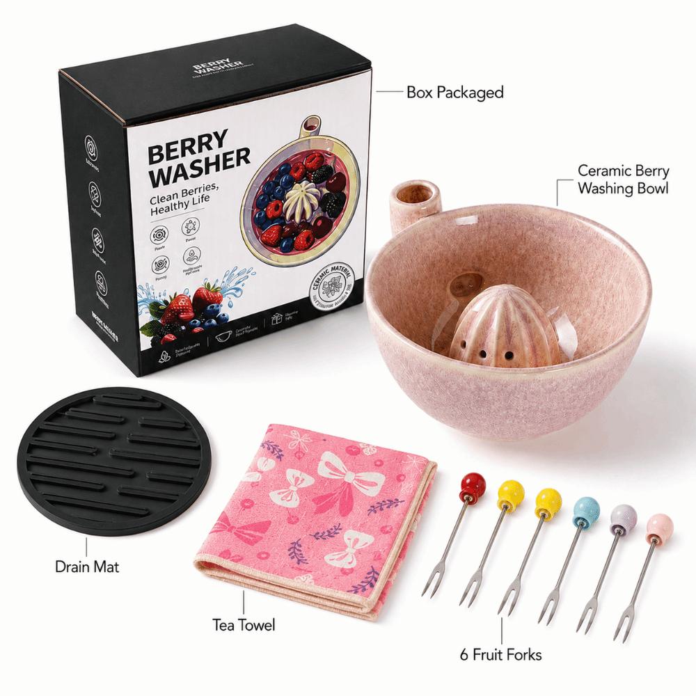 Rotating Water Flow Berry Washing Bowl Central Drain Berry Washer Bowl Small Fruit Cleaning