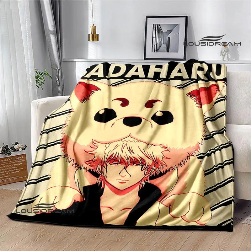 GINTAMA Мультяшные принтованные одеяла Плед для пикника Теплые фланелевые одеяла Постельное белье для дома Одеяла для кроватей Подарок на день рождения