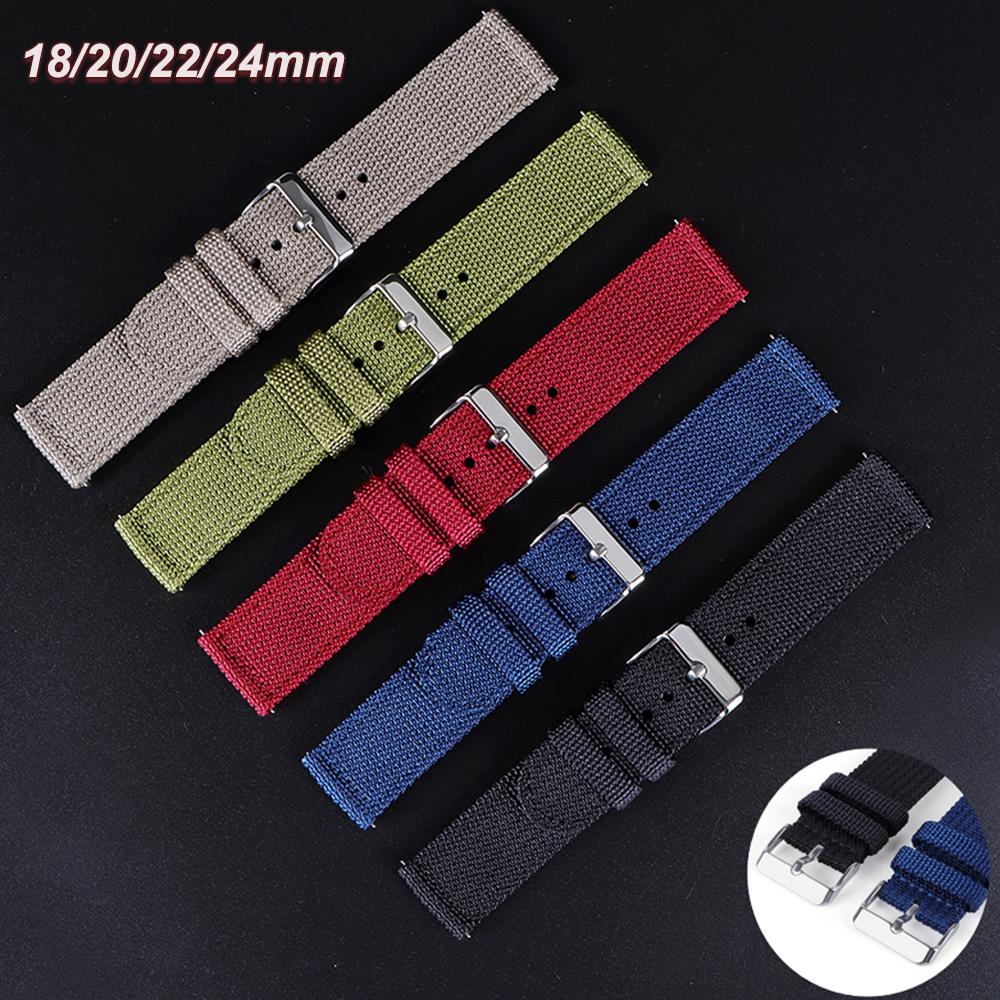 Оригинальный ремешок для часов Премиум Двусторонний Парусина Нейлон Быстросъемный для Casio Браслет 18мм 20мм 22мм 24мм Спортивный наручный ремень