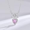 Korean Style Bowknot Heart Necklace: Diamond-Studded, Sweet, Versatile, High-End Women's Jewelry