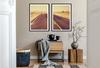 Picture in a frame 53x73cm Diptych Set of 2 pictures Vintage Road Boho P2168