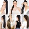 LISI HAIR Синтетические длинные прямые волосы для наращивания хвоста с зажимом из натуральных волос на шнурке для женщин для наращивания волос