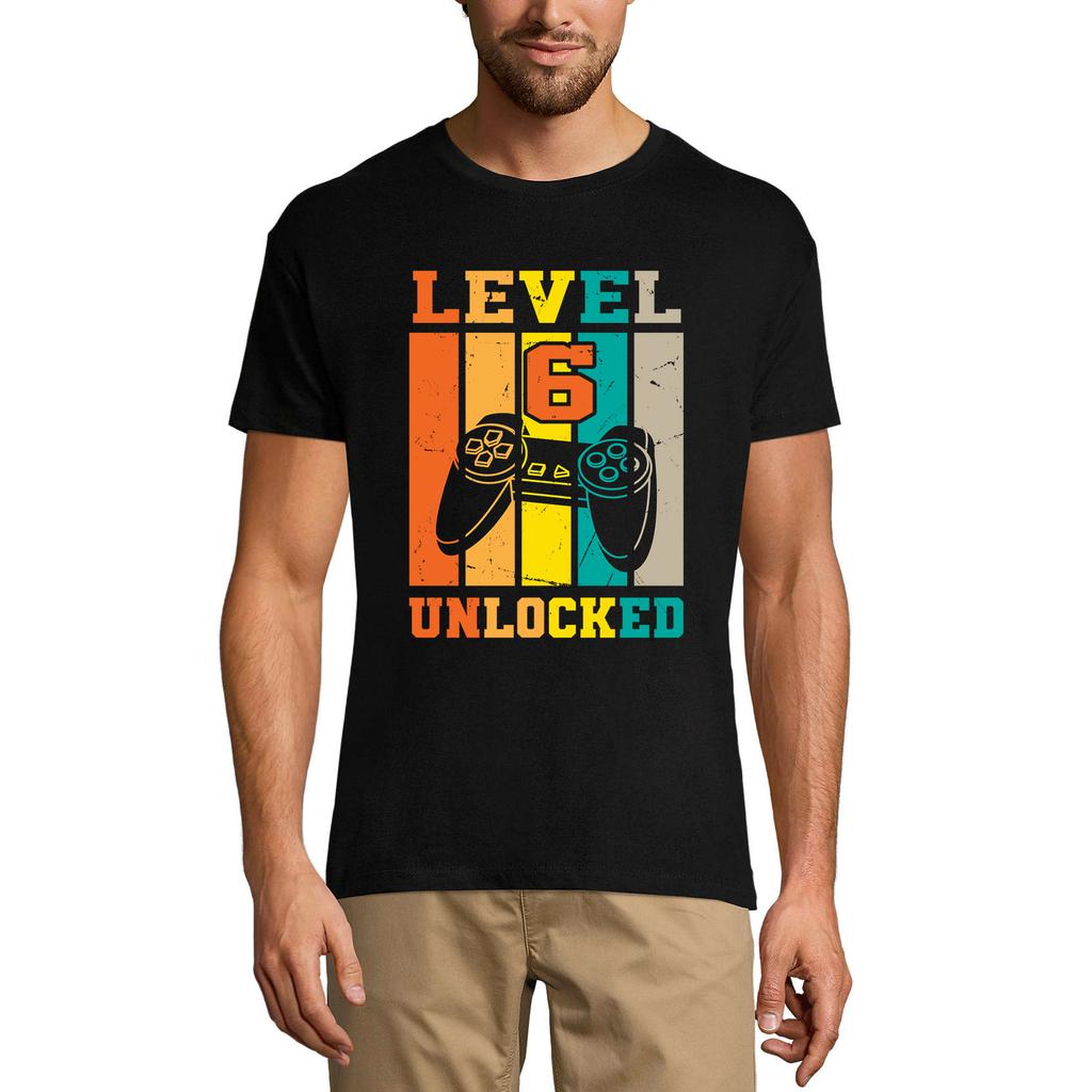 Men's Gaming T-Shirt Level 6 Unlocked - Funny Gamer 6th Birthday Tee Shirt
