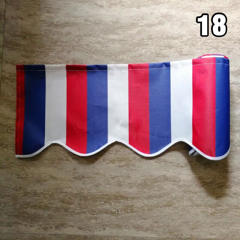 Waterproof Wavy Valance Sun Shade Canopy Patio Awning Store Banner Replacement Durable Sunshade Canopy Cloth Gray Beige Strips
