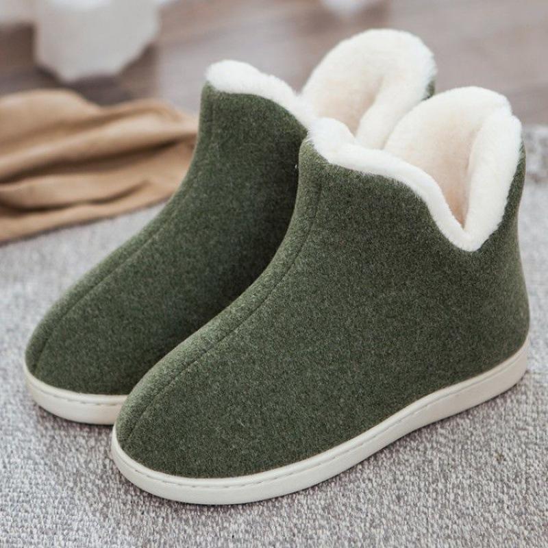 Winter Adult Men And Women Thick Warm Floor Shoes High Tube Non-Slip Indoor Cotton Shoes Plush Home Slippers Shoes Women