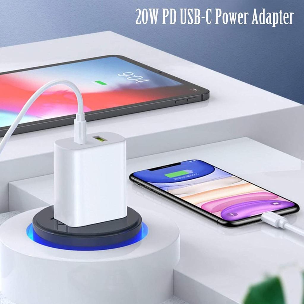 5V USB C Настенный блок зарядки 20W Двухпортовый PD Power Type C Зарядный штекер для iPhone iPad Samsung Galaxy Xiaomi Быстрая зарядка