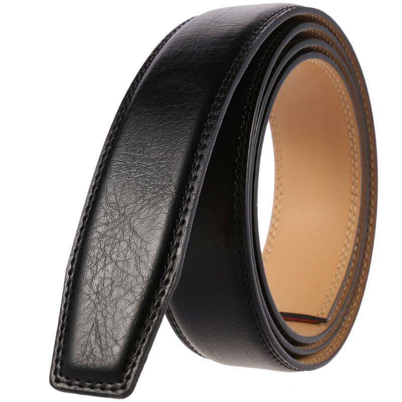 Men's Belt, Strip Automatic Buckle Belt, Body Cowhide Headless Men's Belt, Belt Strip Without Lead LY122