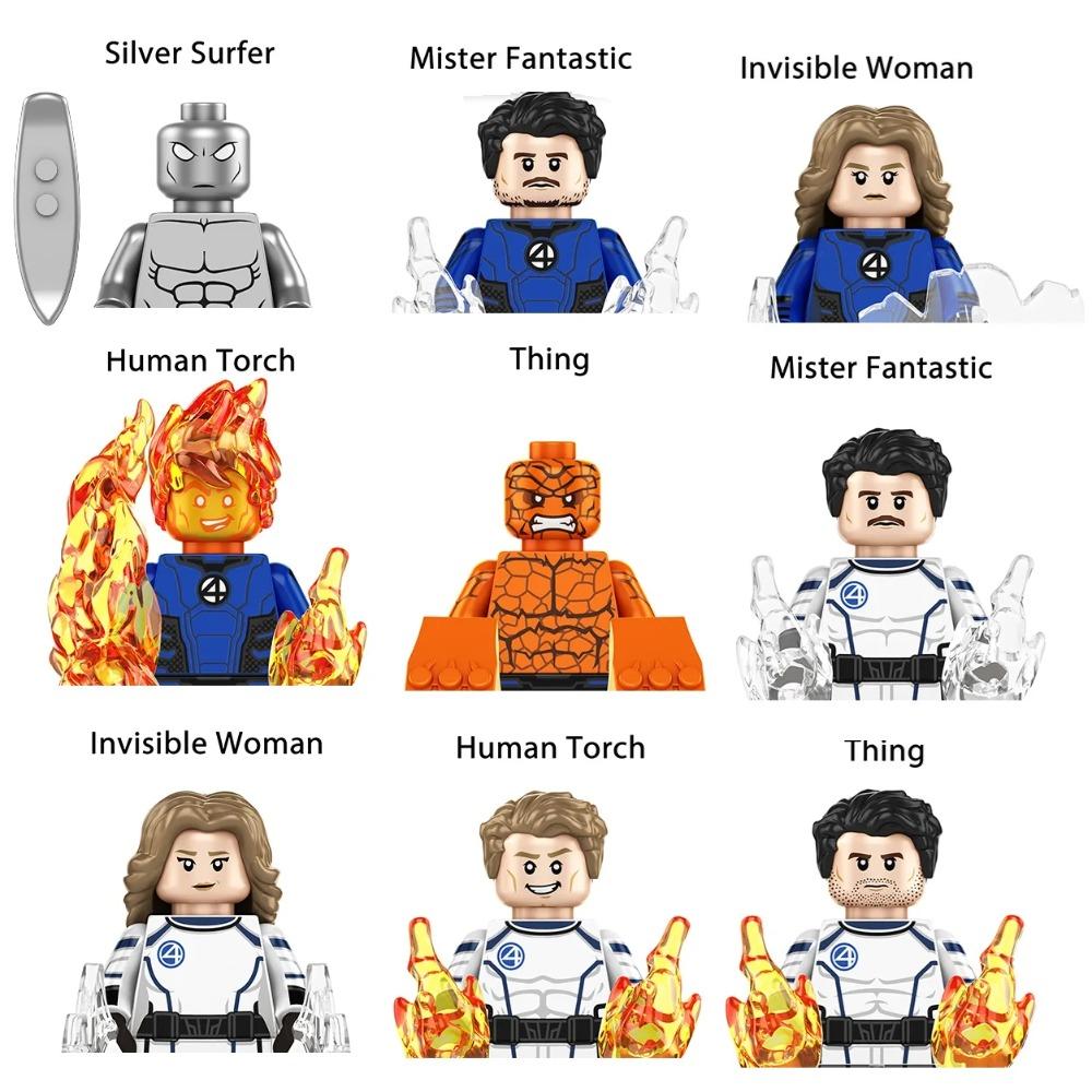 G0151 Новый набор Фантастической Четверки Конструктор Человек-Факел Мистер Фантастик Галактус Мини Экшн Фигурки Игрушки