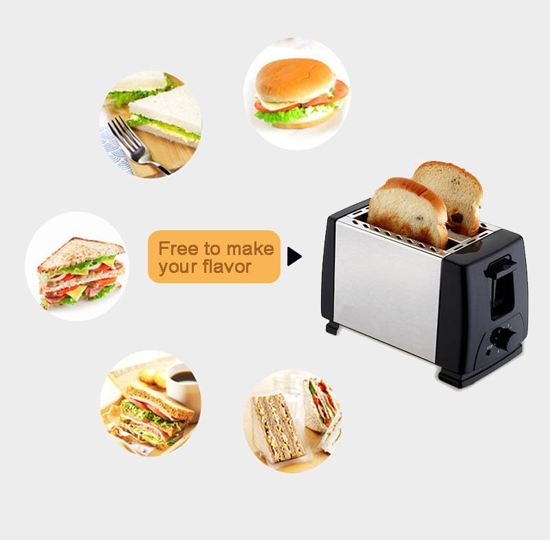 Тостер из нержавеющей стали с быстрым нагревом, 2 отделения, 6 режимов, автоматическое восстановление, принадлежности для выпечки в духовке для завтрака